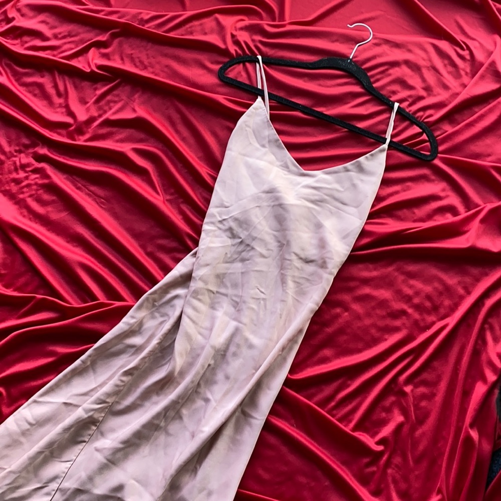 Floor length silky dress